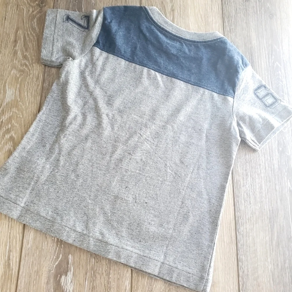 🇺🇲Ralph Lauren toddler's gray/blue short sleeve graphic tee. Size 2T
